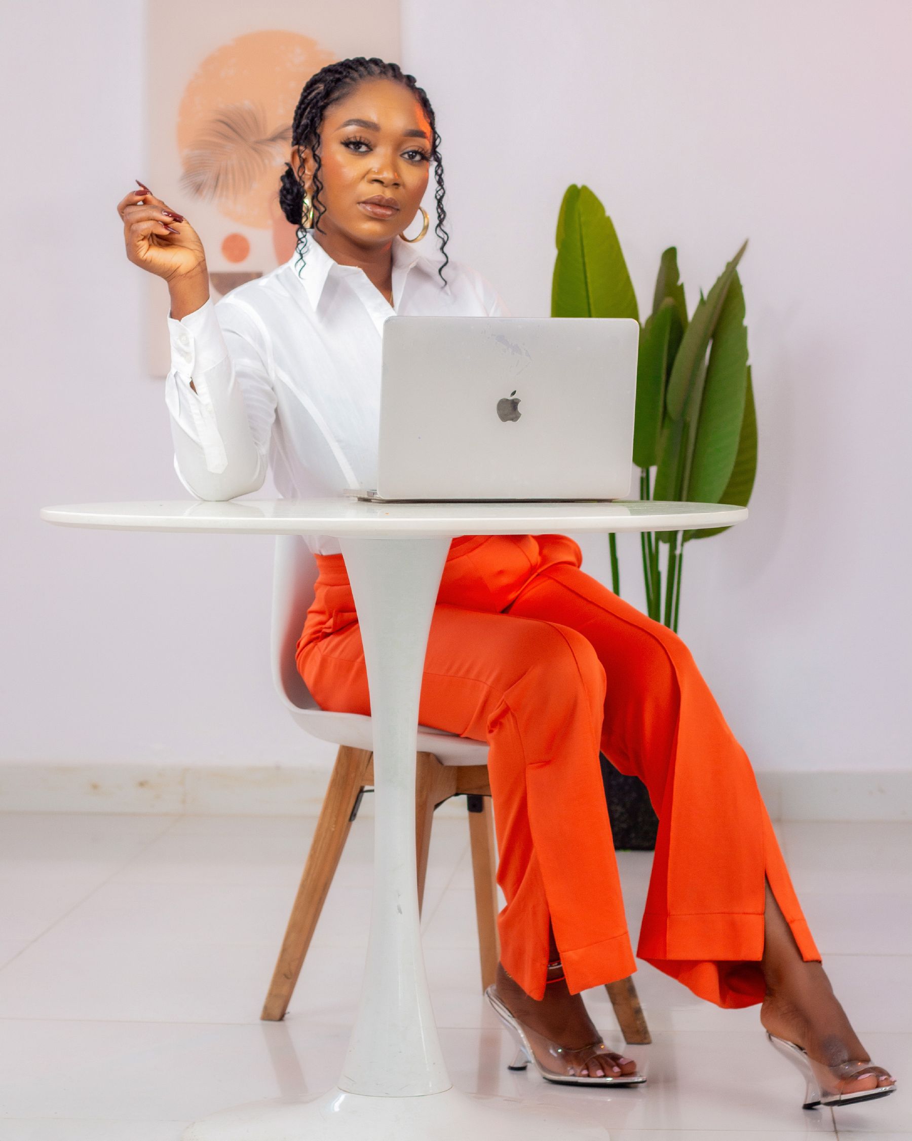 African woman entrepreneur working in a modern professional office